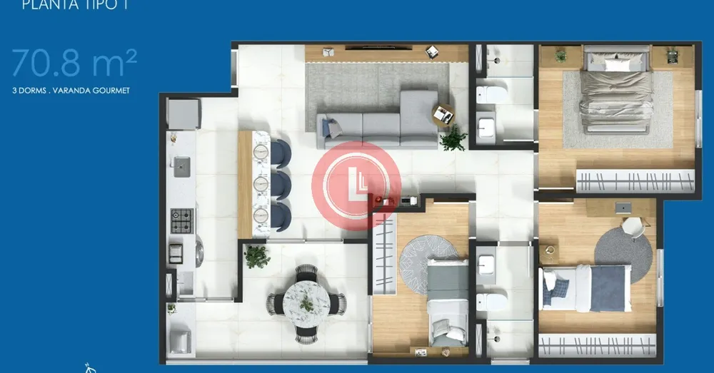 Apartamento, 3 quartos, 70 m² - Foto 4