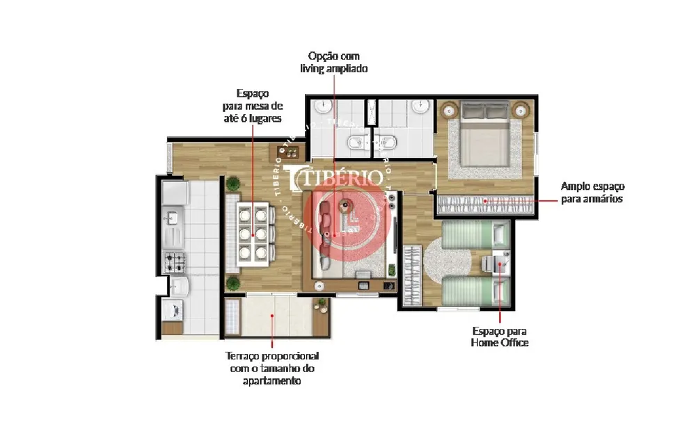 Apartamento, 3 quartos, 59 m² - Foto 4