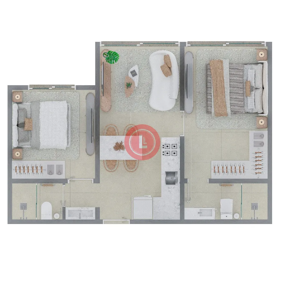 Apartamento, 2 quartos, 48 m² - Foto 1