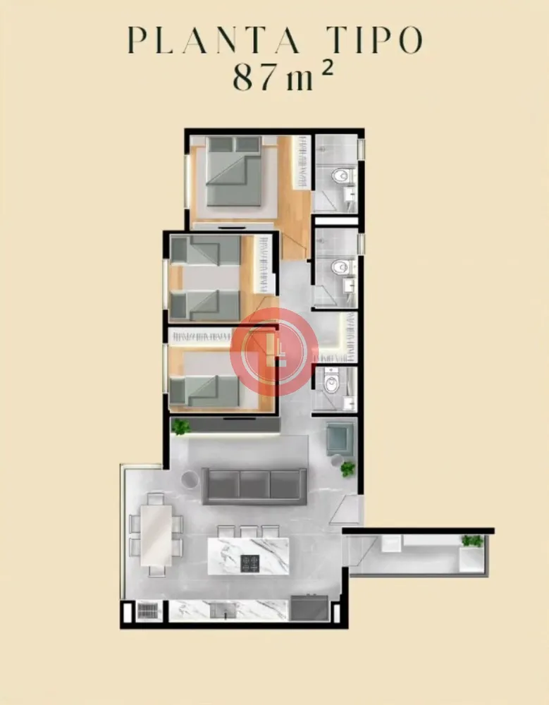 Apartamento, 3 quartos, 87 m² - Foto 7