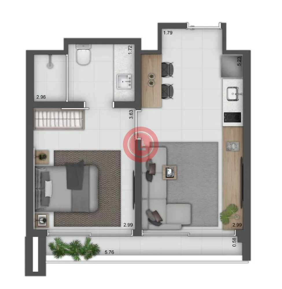 Apartamento, 1 quarto, 35 m² - Foto 3