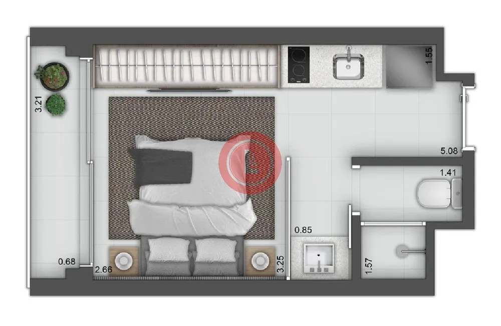Apartamento, 1 quarto, 35 m² - Foto 1