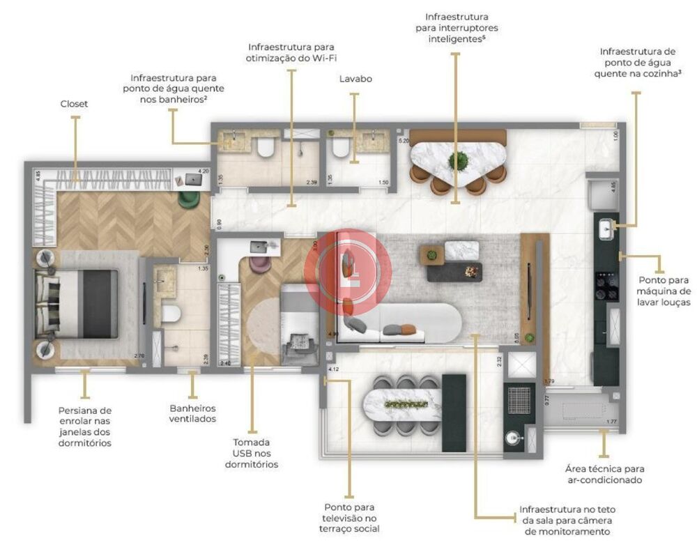 Apartamento, 2 quartos, 74 m² - Foto 3