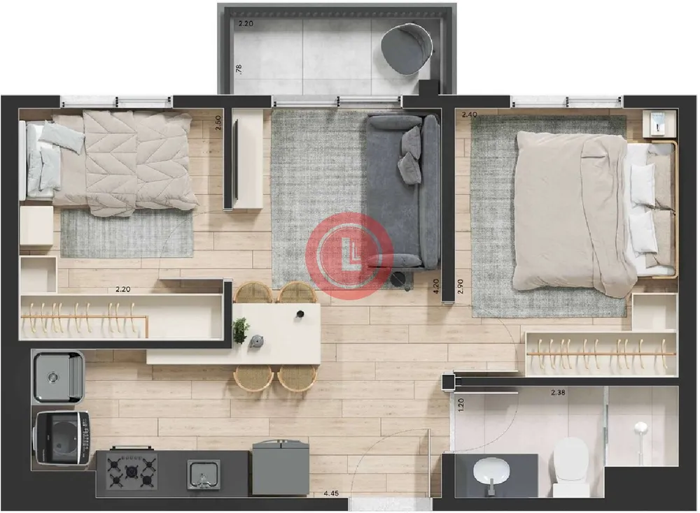 Apartamento, 2 quartos, 36 m² - Foto 12