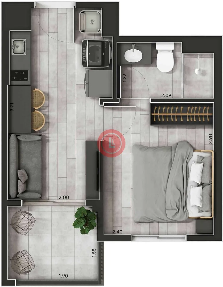 Apartamento, 2 quartos, 36 m² - Foto 3
