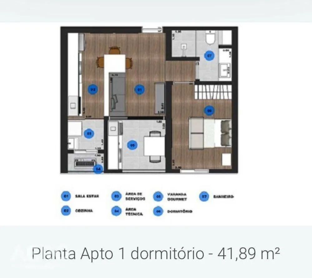 Apartamento, 1 quarto, 42 m² - Foto 2