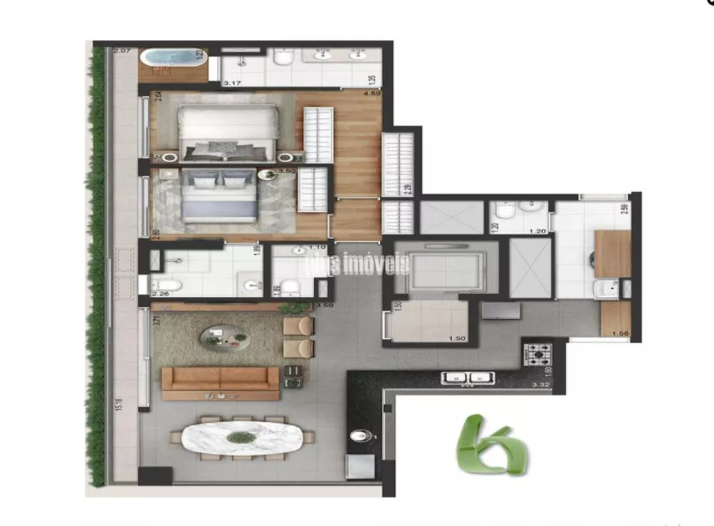 Apartamento à venda com 3 quartos, 150m² - Foto 2