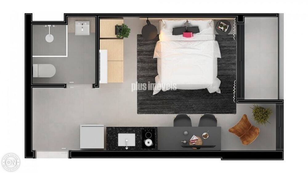 Apartamento, 1 quarto, 33 m² - Foto 2