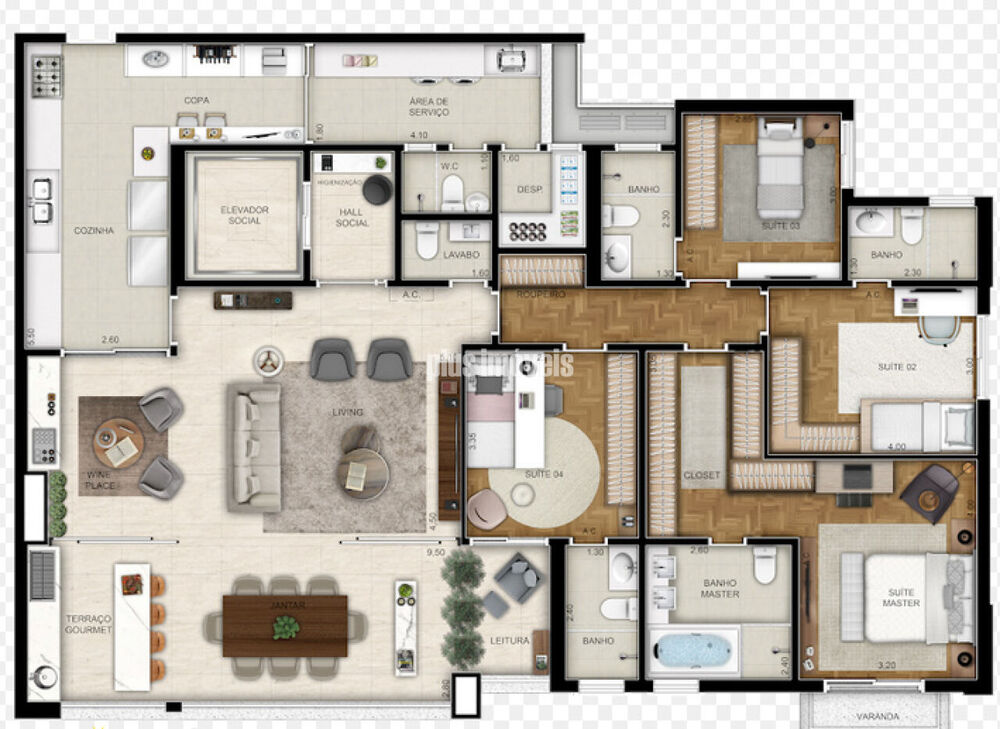 Apartamento, 4 quartos, 186 m² - Foto 3