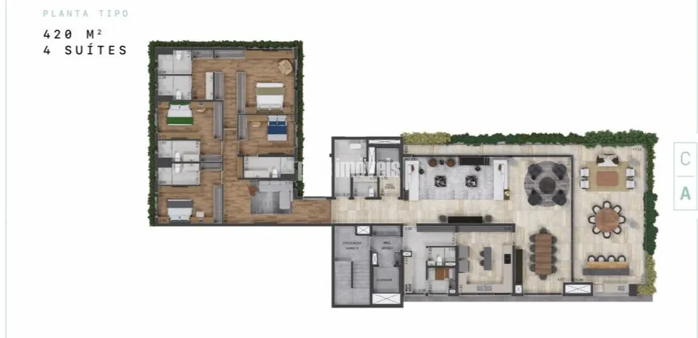 Apartamento, 4 quartos, 420 m² - Foto 1