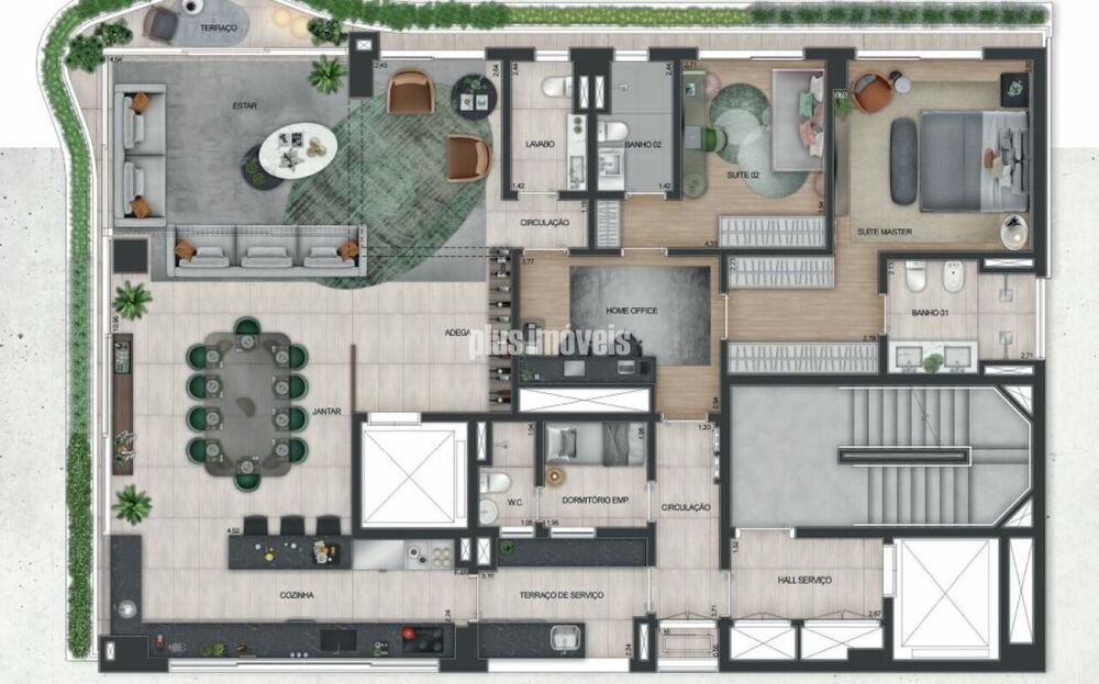 Apartamento, 3 quartos, 201 m² - Foto 1