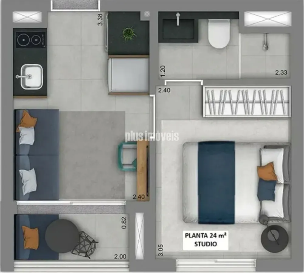 Apartamento, 1 quarto, 24 m² - Foto 1