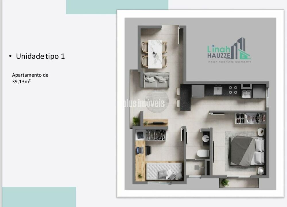 Apartamento à venda com 2 quartos, 39m² - Foto 2