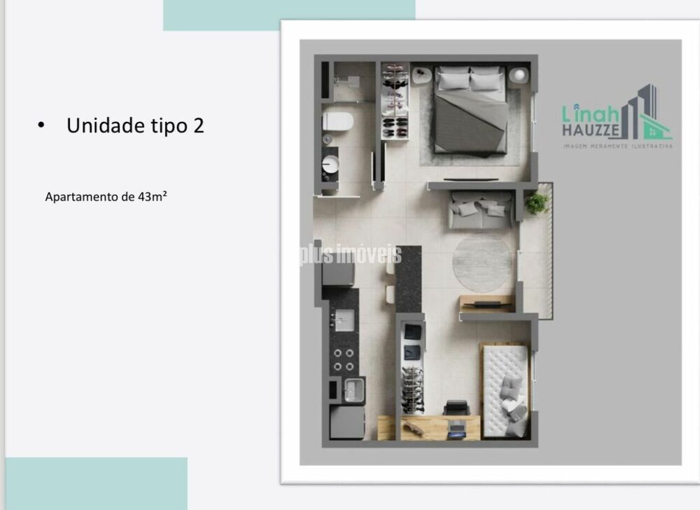 Apartamento à venda com 2 quartos, 39m² - Foto 3