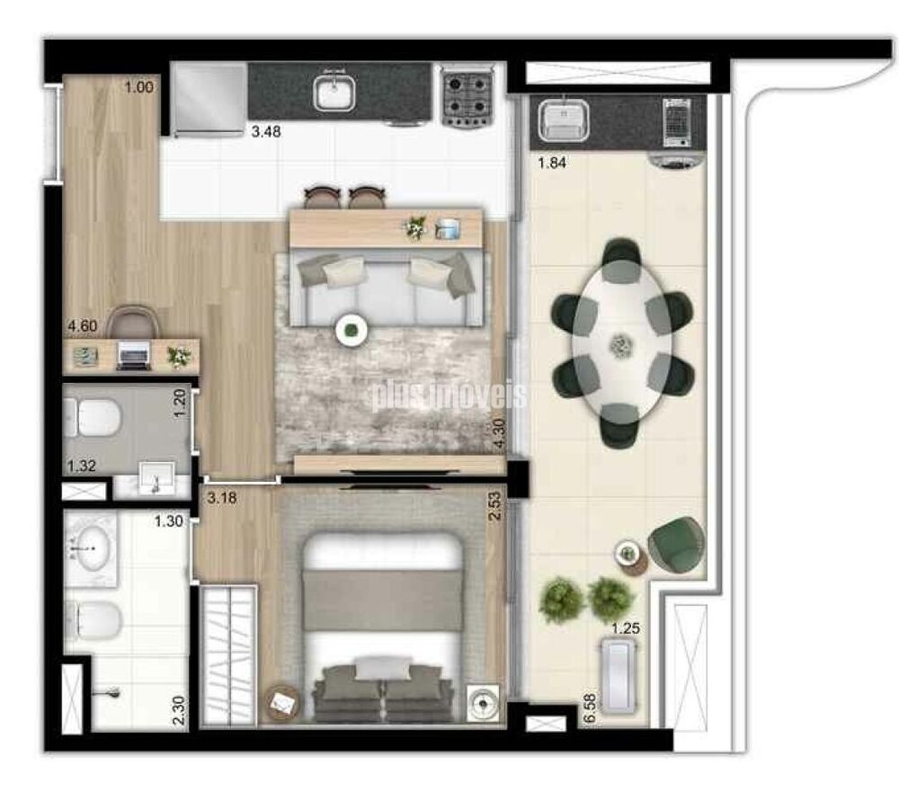 Apartamento à venda com 1 quarto, 52m² - Foto 8
