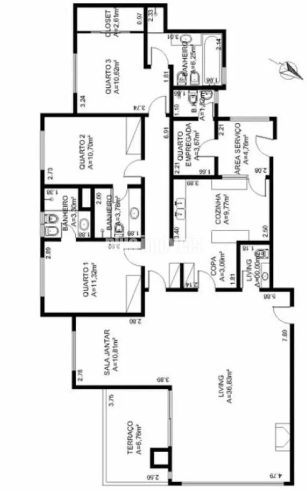 Apartamento, 3 quartos, 162 m² - Foto 2