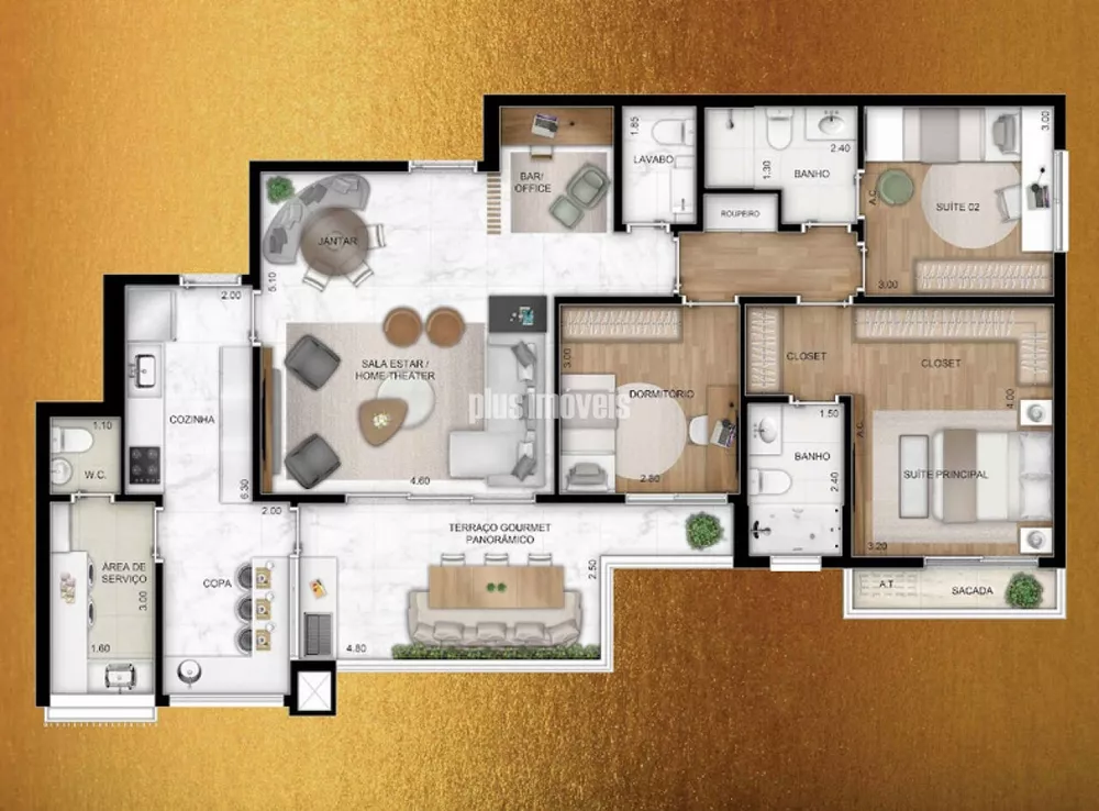 Apartamento, 2 quartos, 128 m² - Foto 2