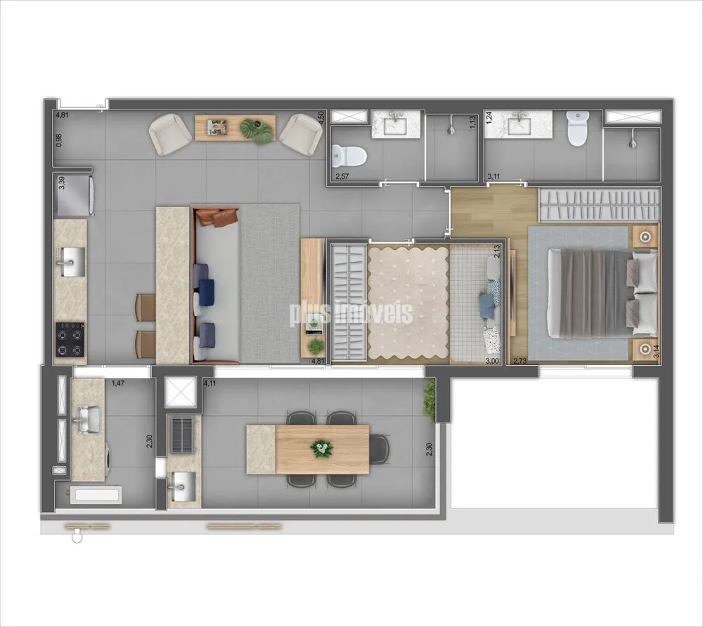 Apartamento, 2 quartos, 71 m² - Foto 3
