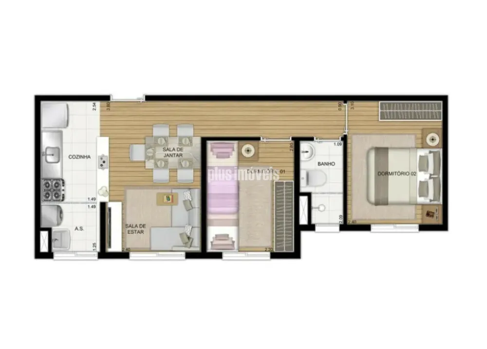 Apartamento, 2 quartos, 40 m² - Foto 2