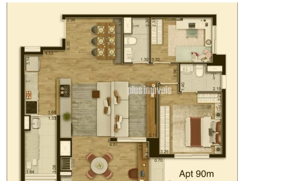 Sala-Conjunto, 91 m² - Foto 3