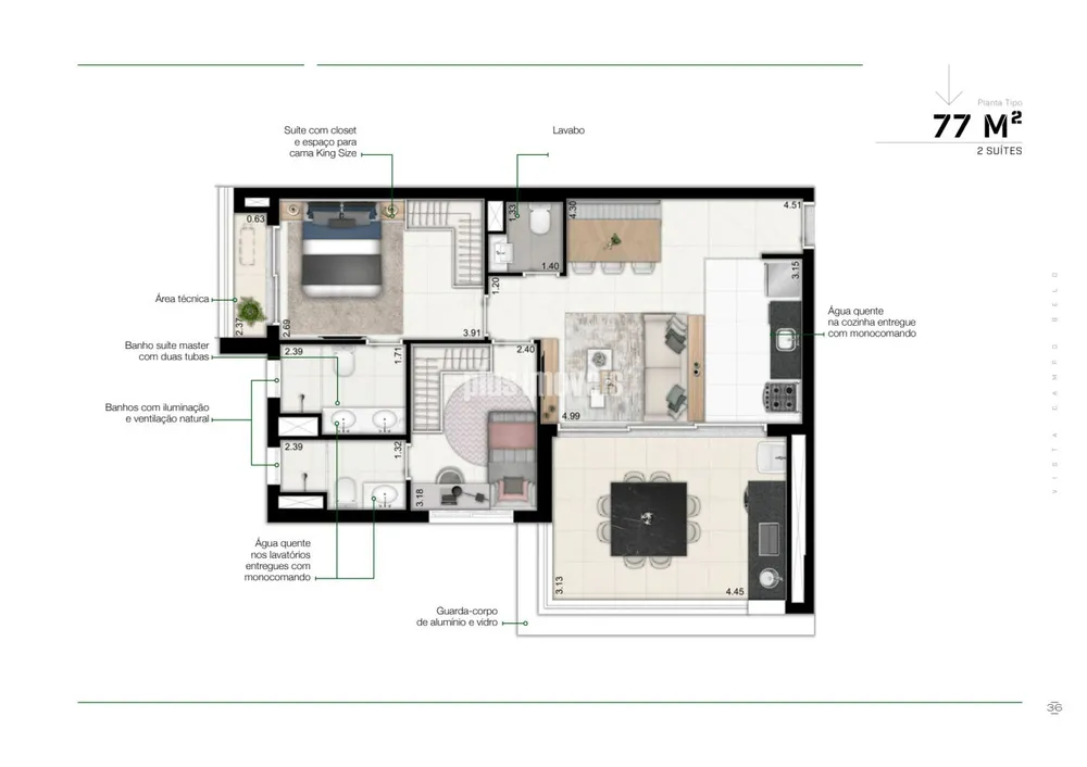 Apartamento, 2 quartos, 77 m² - Foto 12