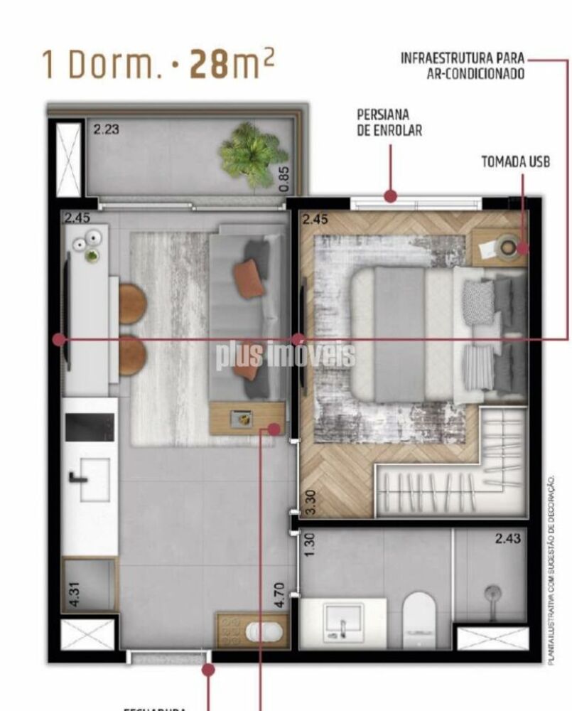 Apartamento, 1 quarto, 28 m² - Foto 7