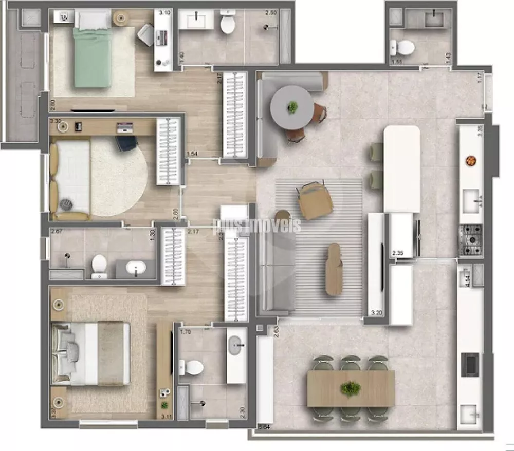 Apartamento, 3 quartos, 120 m² - Foto 1