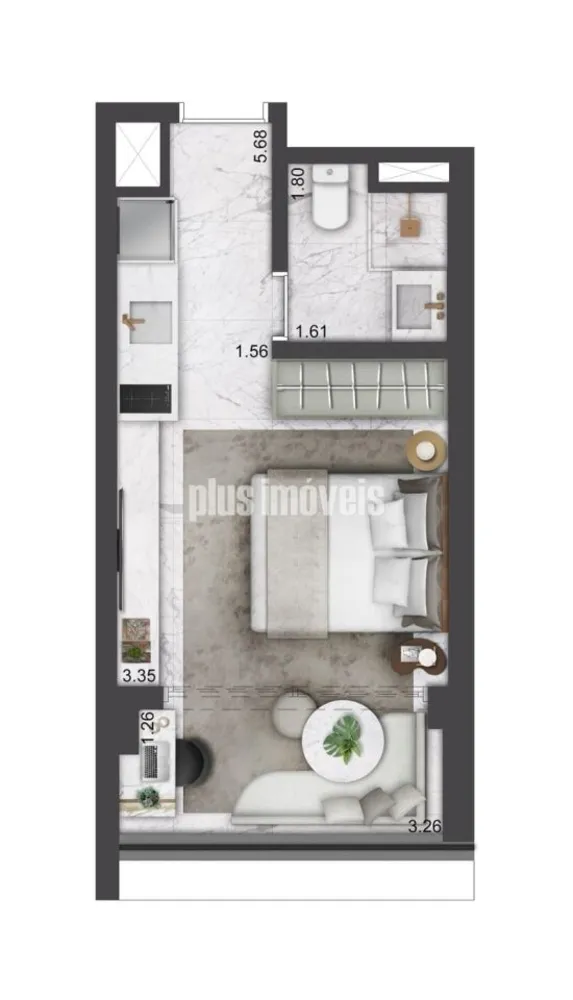 Apartamento, 1 quarto, 26 m² - Foto 2