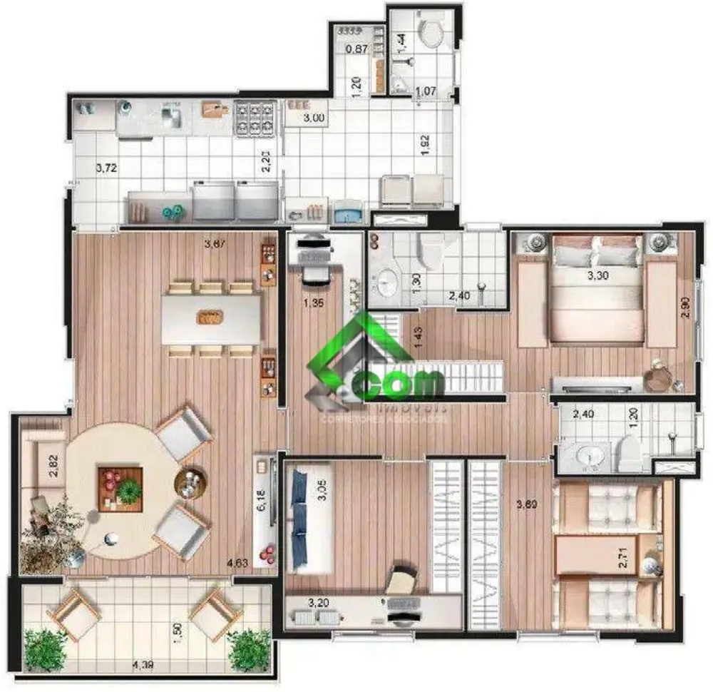 Apartamento, 3 quartos, 200 m² - Foto 2