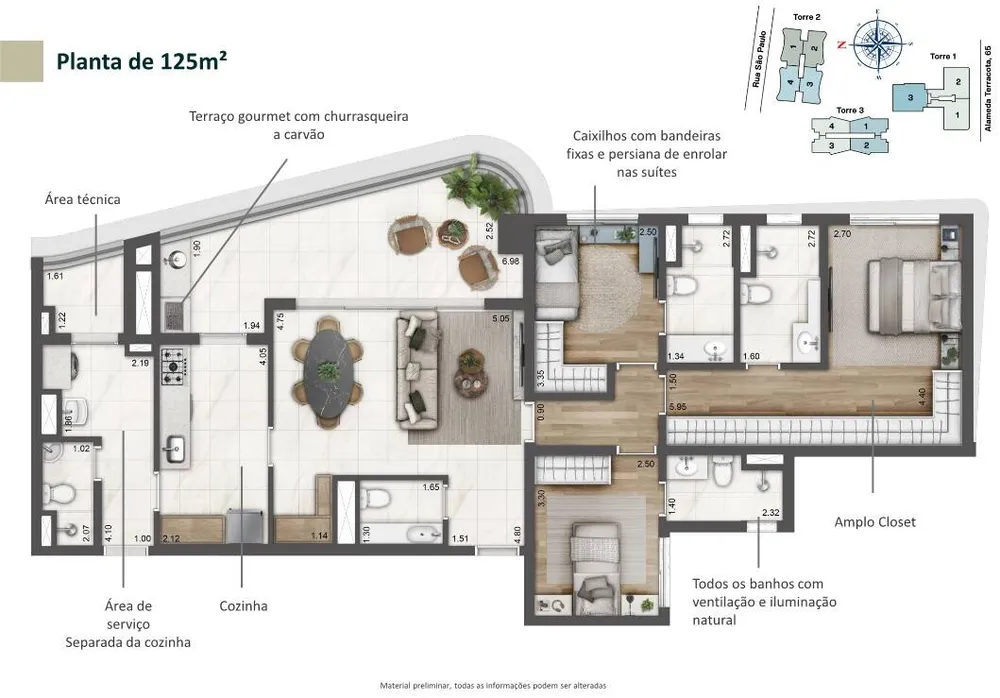 Apartamento, 3 quartos, 122 m² - Foto 5