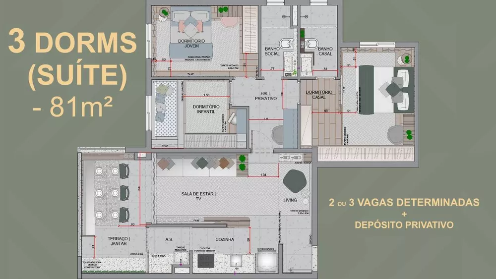 Apartamento à venda com 3 quartos, 81m² - Foto 5