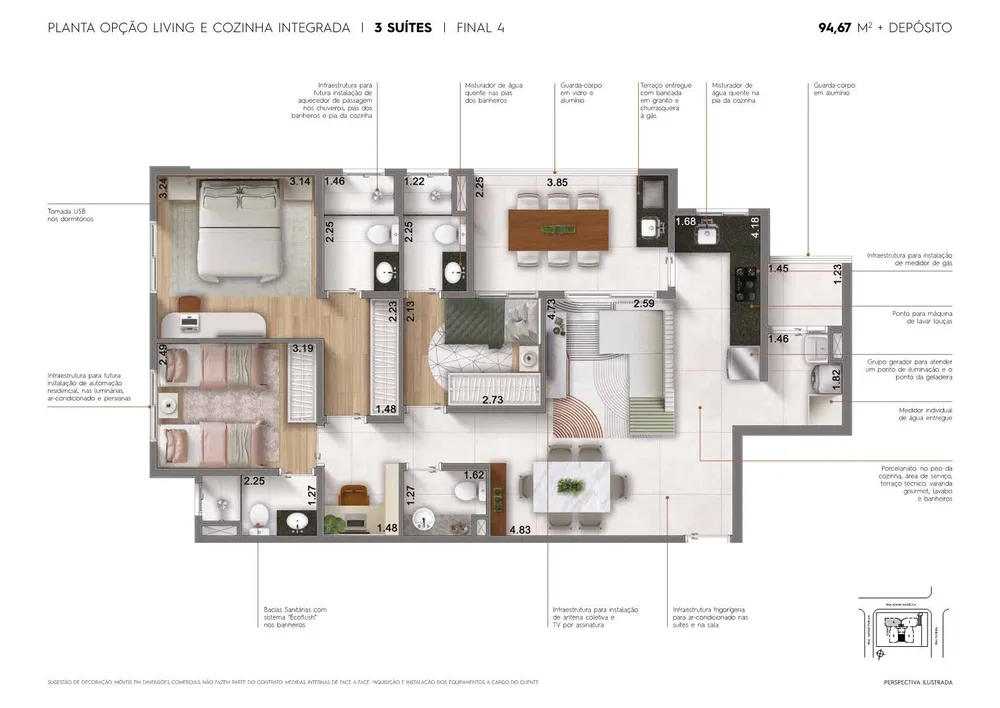 Apartamento, 3 quartos, 96 m² - Foto 13