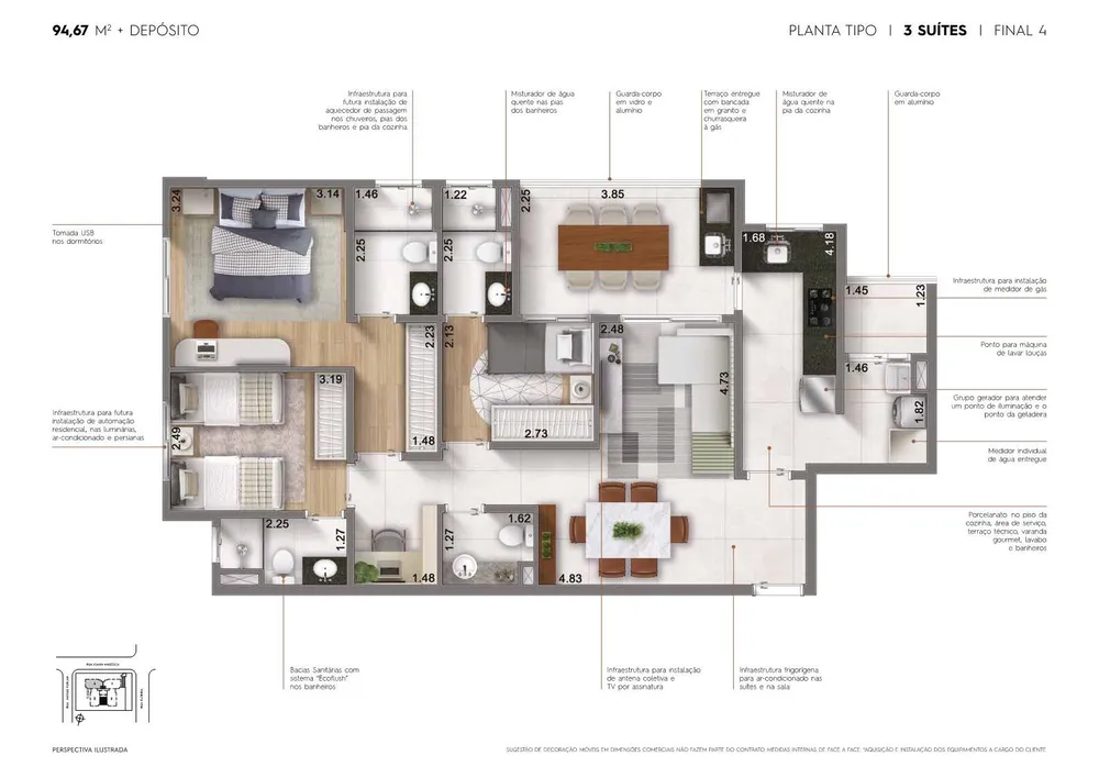 Apartamento, 3 quartos, 96 m² - Foto 12