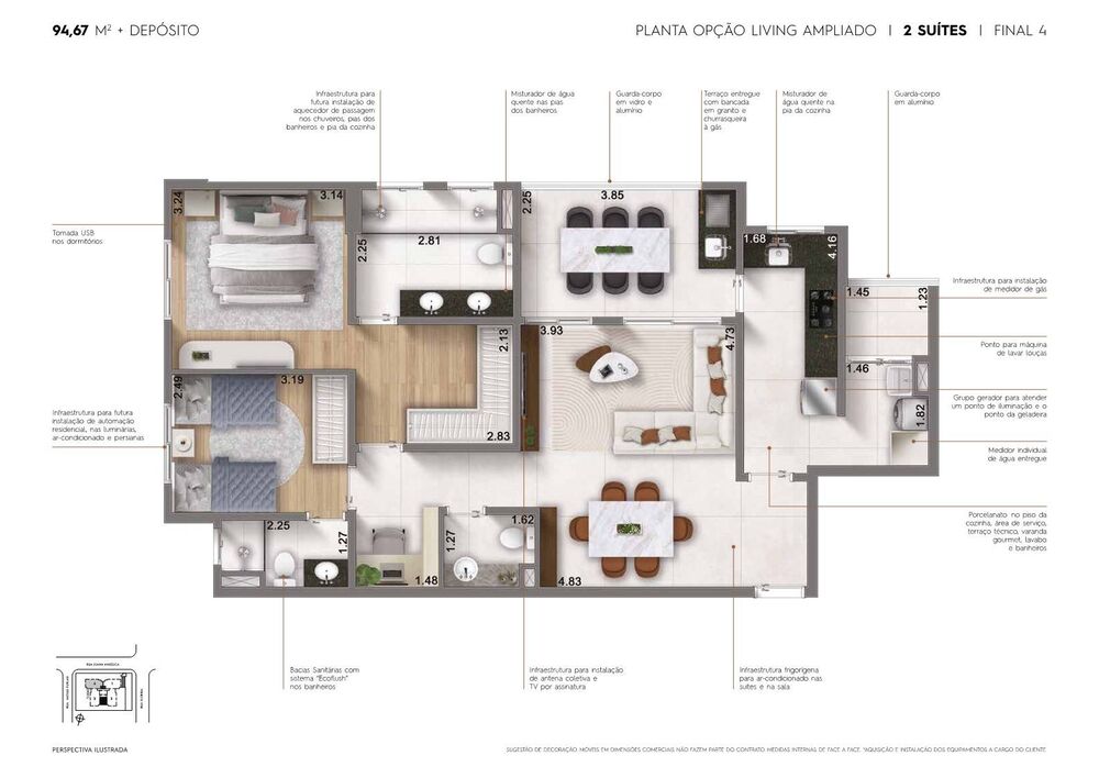 Apartamento, 3 quartos, 96 m² - Foto 4