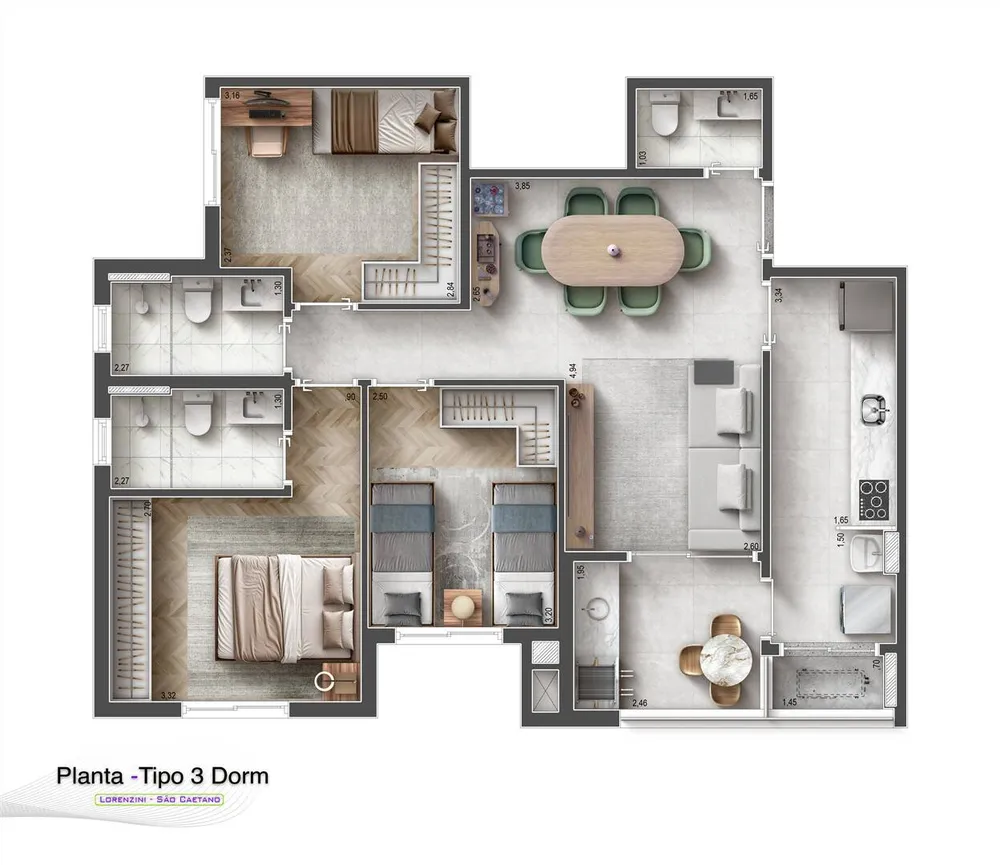 Apartamento, 3 quartos, 79 m² - Foto 2