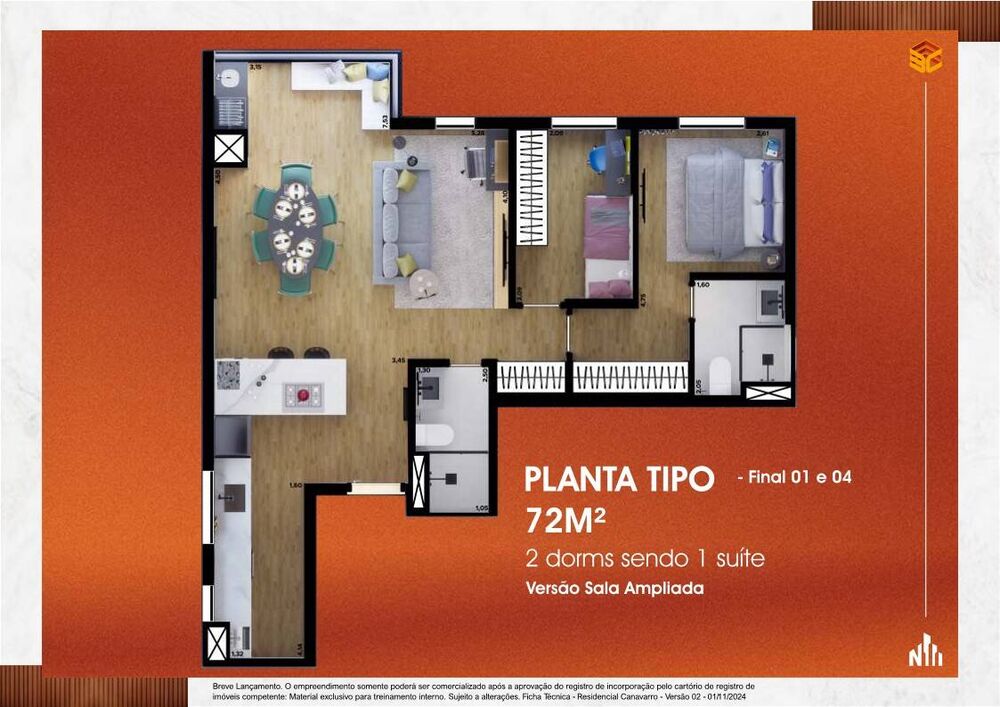Apartamento, 3 quartos, 72 m² - Foto 2