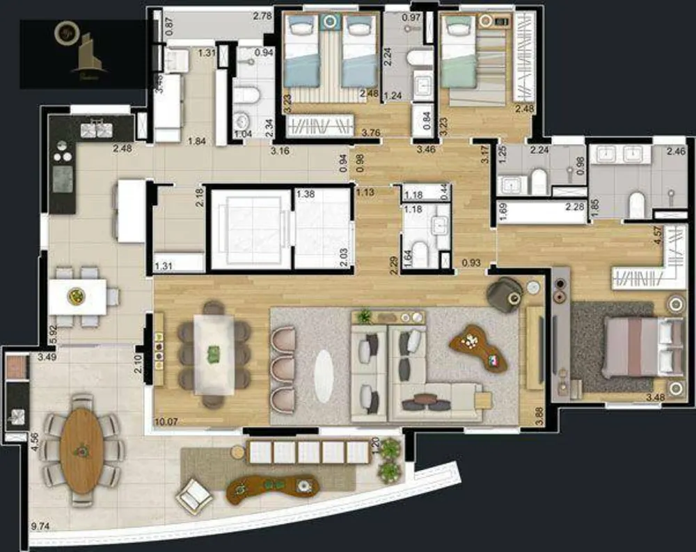 Apartamento, 4 quartos, 247 m² - Foto 11