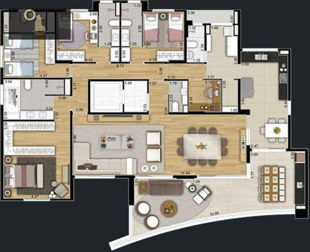 Apartamento, 3 quartos, 185 m² - Foto 7
