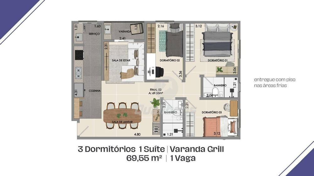 Apartamento à venda com 3 quartos, 67m² - Foto 4