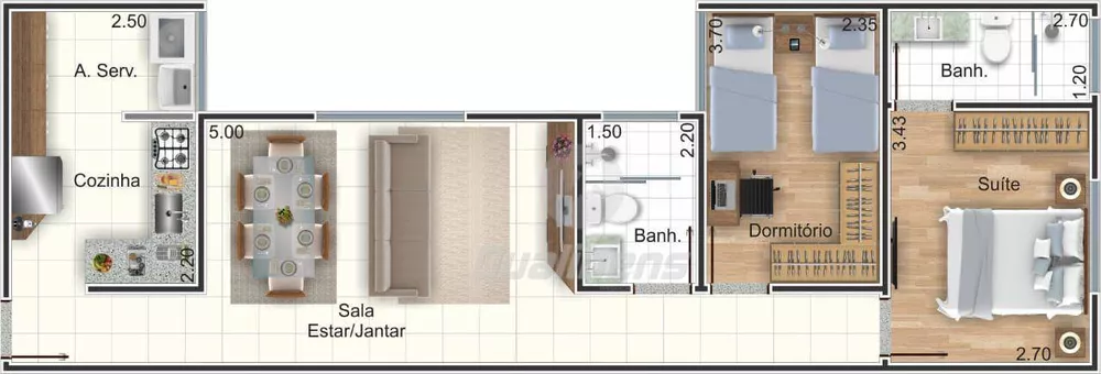 Apartamento à venda com 1 quarto, 37m² - Foto 4