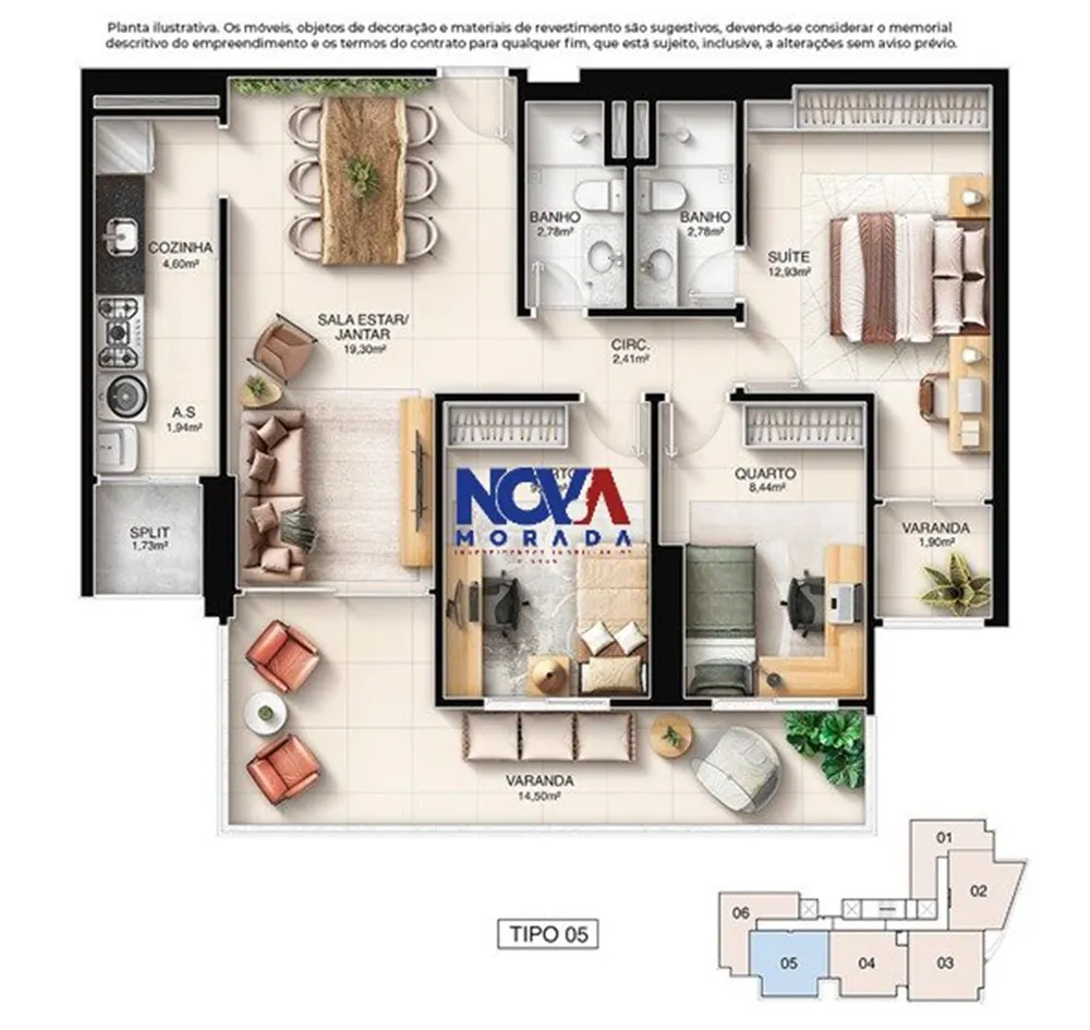 Apartamento, 3 quartos, 96 m² - Foto 1