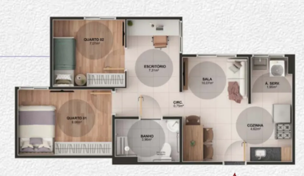 Apartamento, 2 quartos, 42 m² - Foto 1