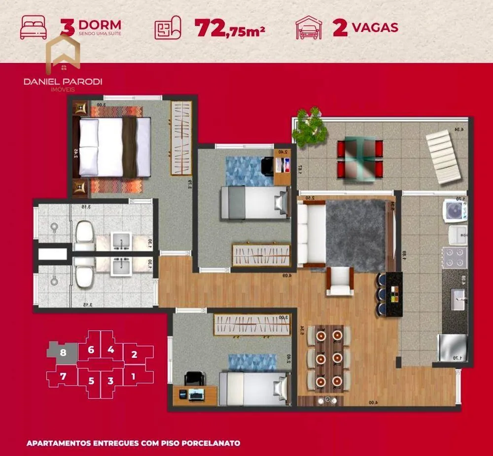 Apartamento, 2 quartos, 65 m² - Foto 2