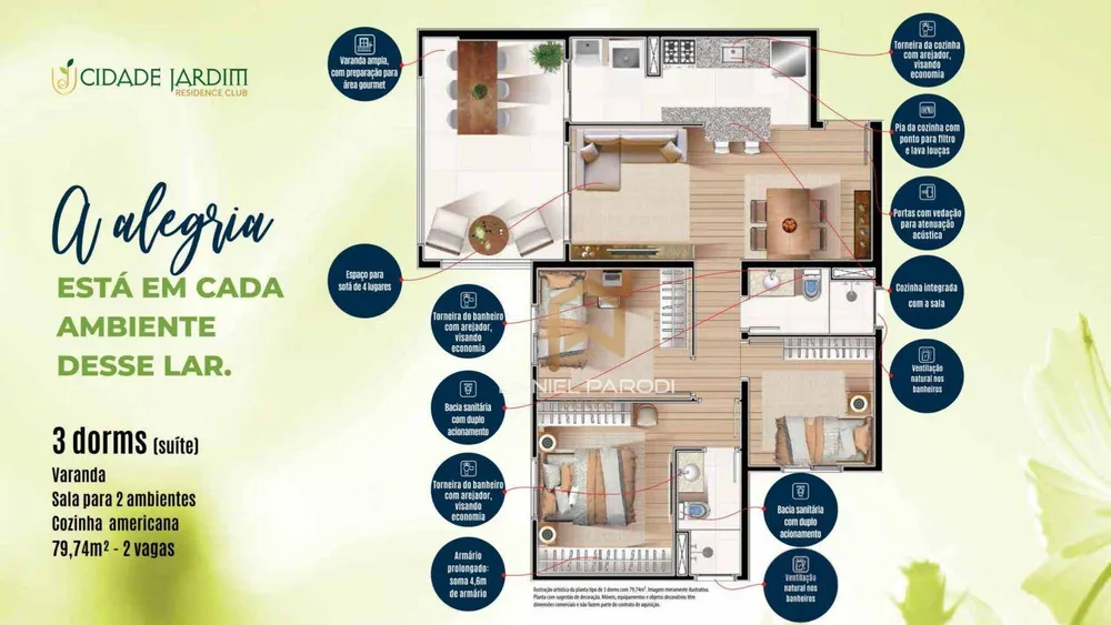 Apartamento, 3 quartos, 79 m² - Foto 2