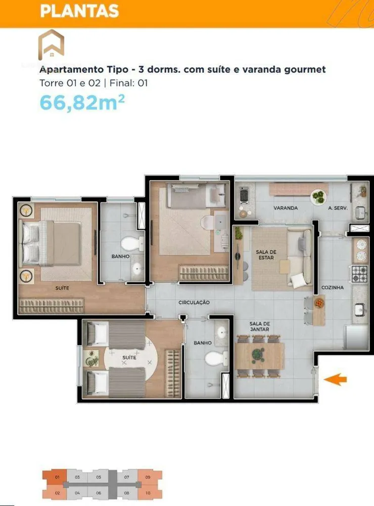 Apartamento, 2 quartos, 54 m² - Foto 8