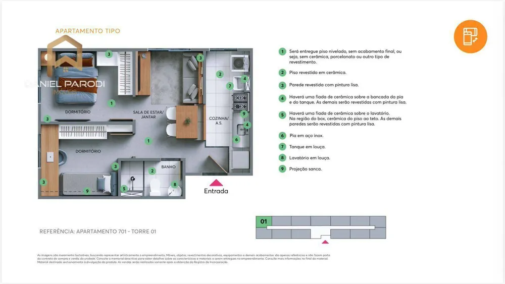 Apartamento, 2 quartos, 38 m² - Foto 8