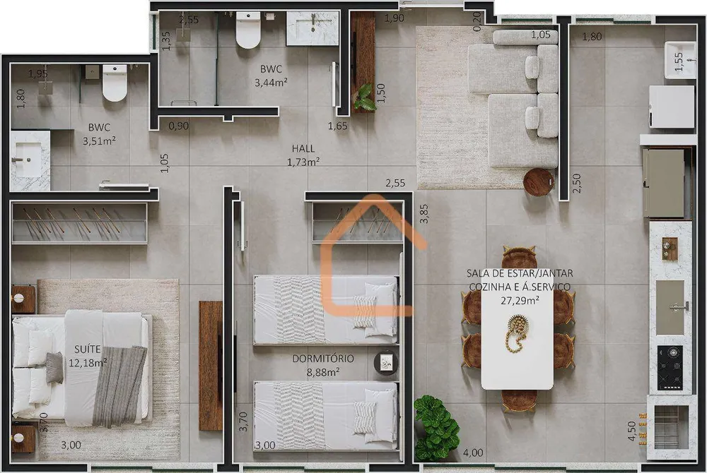Apartamento, 2 quartos, 65 m² - Foto 2