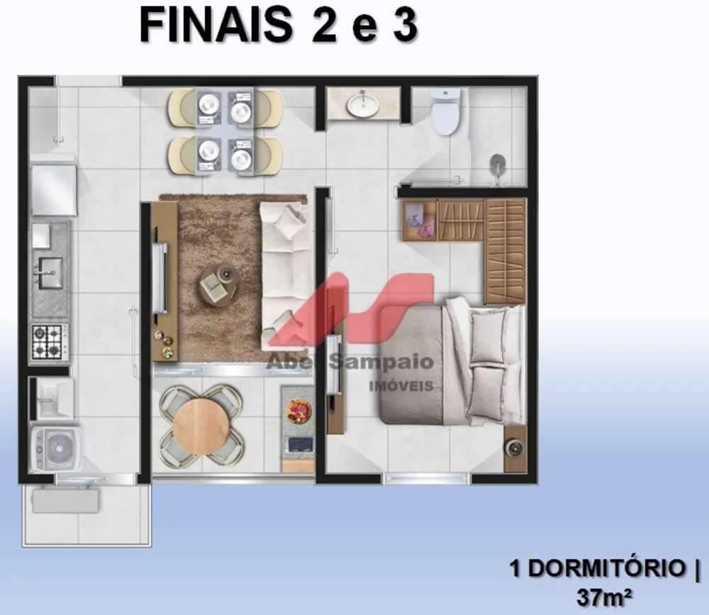 Apartamento, 1 quarto, 37 m² - Foto 2