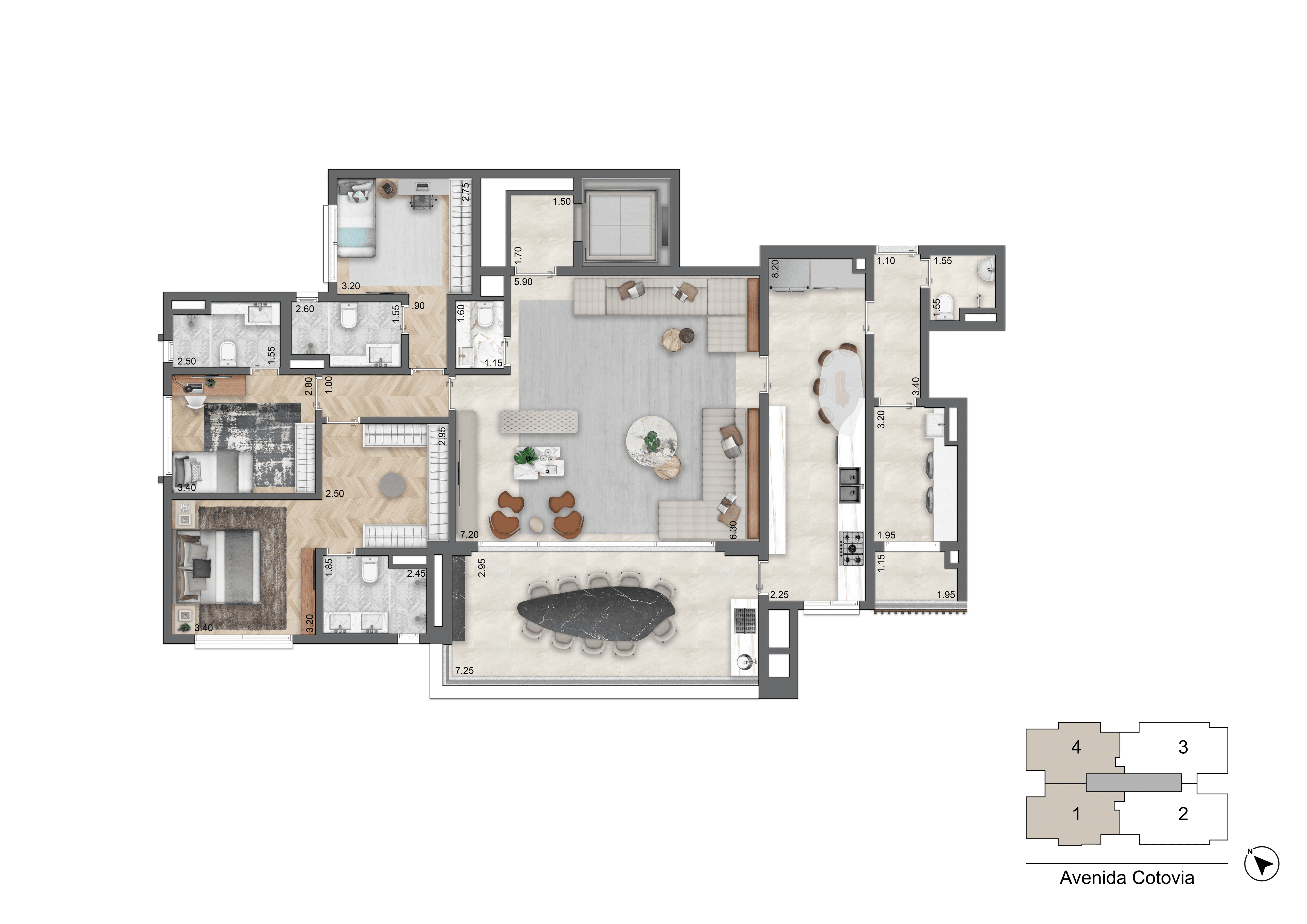 Apartamento à venda com 4 quartos, 254m² - Foto 7