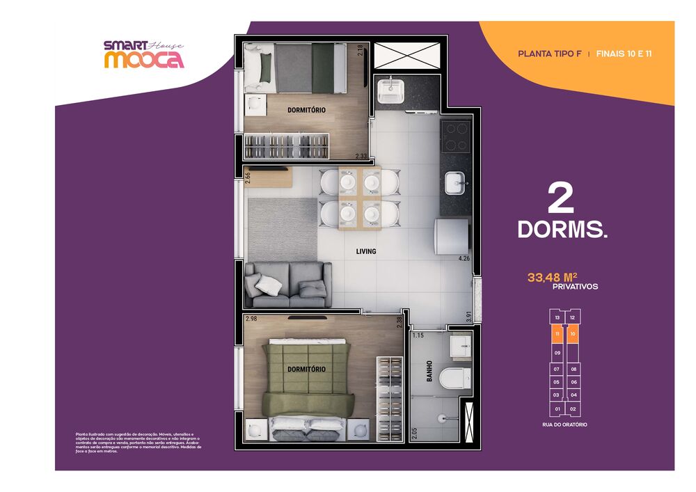 Apartamento à venda com 2 quartos, 34m² - Foto 6